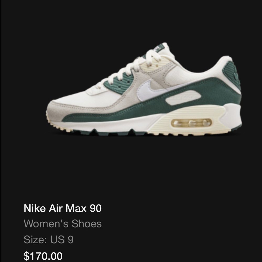 Nike Air Max 90 Women's Shoes in Green and Cream